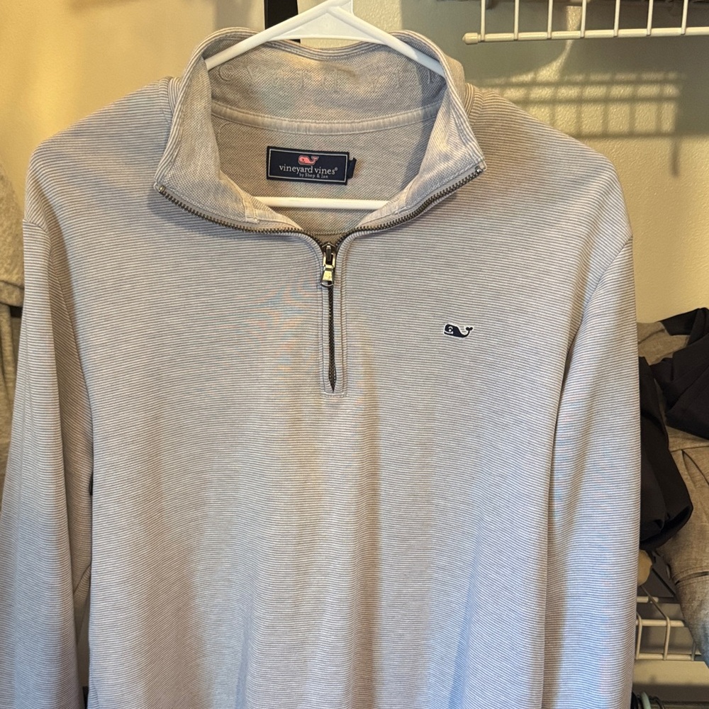 Vineyard Vines Men's Light Gray Zip-Up Sweater